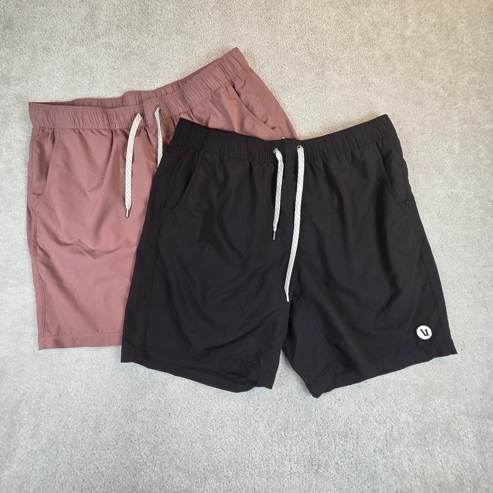 Vuori Lined Kore Shorts Lot (2) Mens XXL Black Rose Athletic Gym Gorpcore